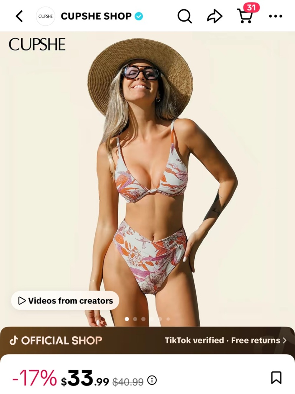 Cupshe high waist bikini
